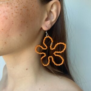 Boucles d'oreilles en fleur - Orange (S)
