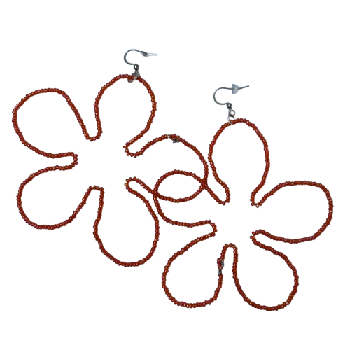 Boucles d'oreilles en fleur - Rouge (L) – Image 2