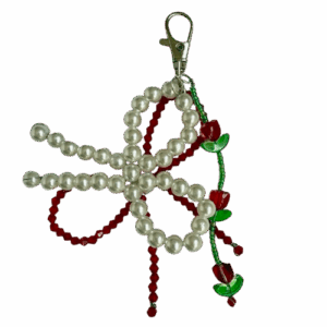 Breloque - Double noeuds avec tulipes rouges