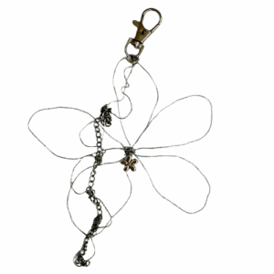 Breloque - Fleur métal + chaîne