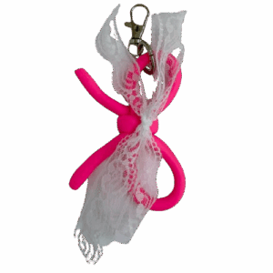 Breloque noeuds Rose et blanc