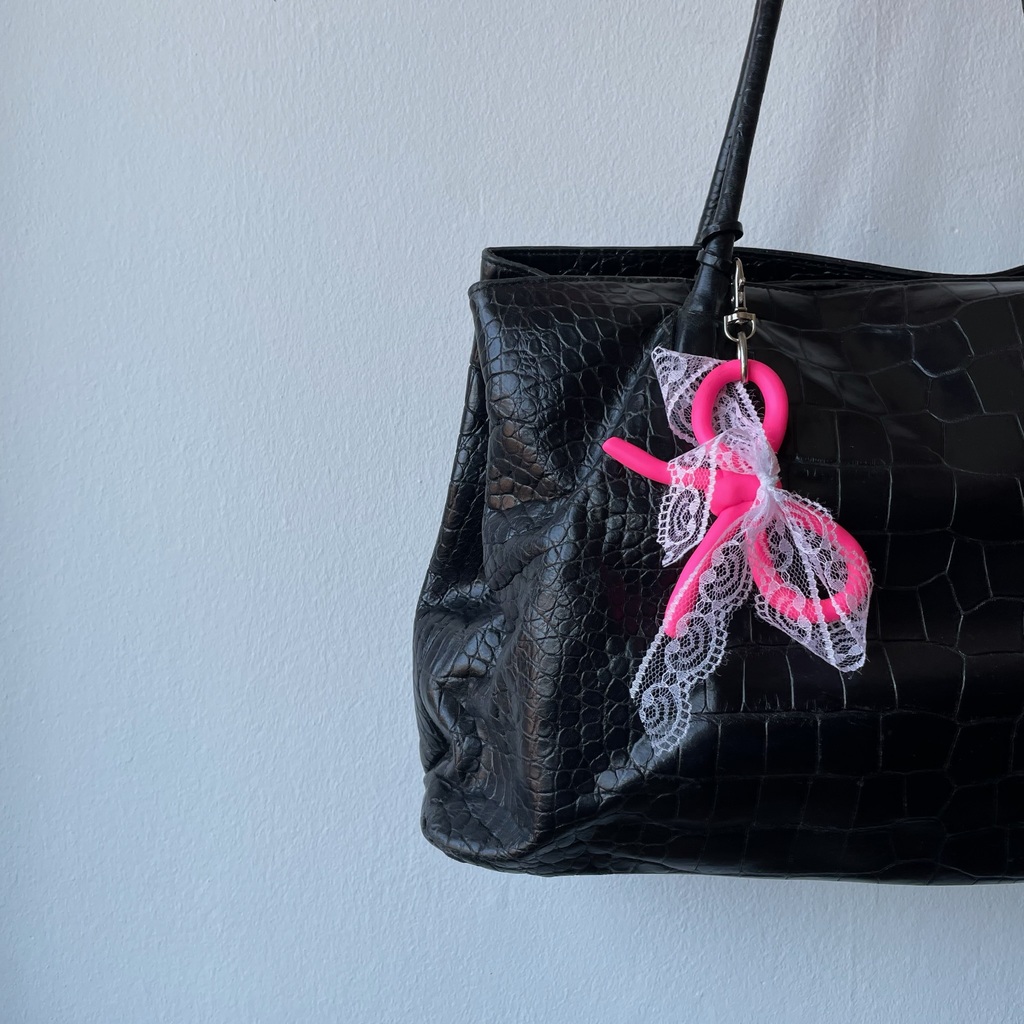 Breloque noeuds Rose et blanc – Image 2