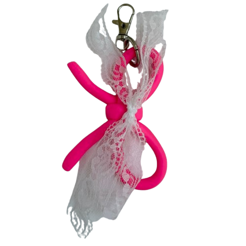 Breloque noeuds Rose et blanc